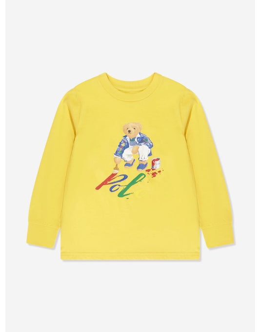 Boys' Yellow Long Sleeve Bear T-Shirt