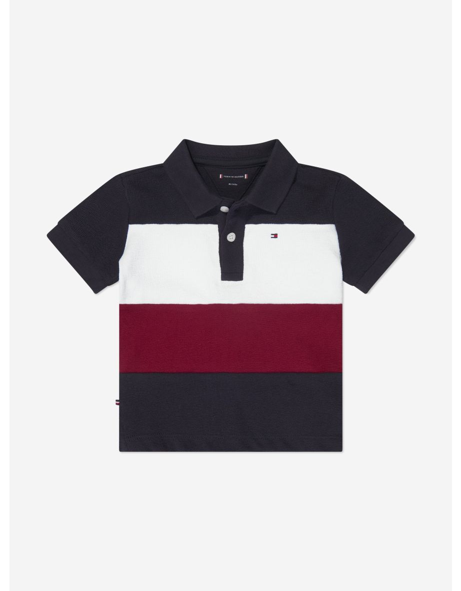 Navy Colorblock Polo Shirt for Baby Boys