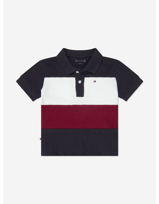 Navy Colorblock Polo Shirt for Baby Boys