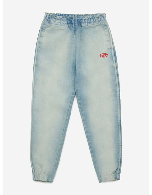 Jeans Oval D Logo Jogger para meninos - Azul
