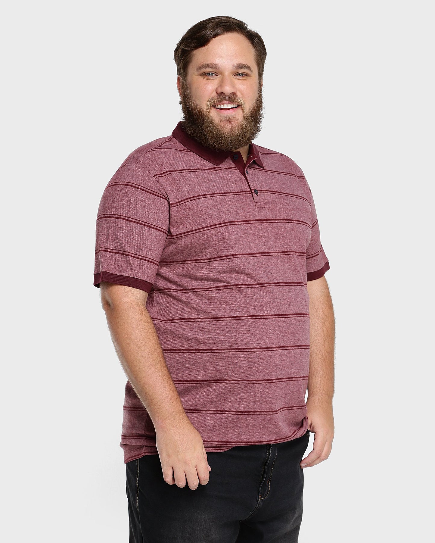 Polo a righe Plus Size - Vino