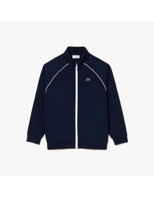 Boy's Lacoste Juniors Paris Contrast Detail Zip-Up Sweatshirt - Blue