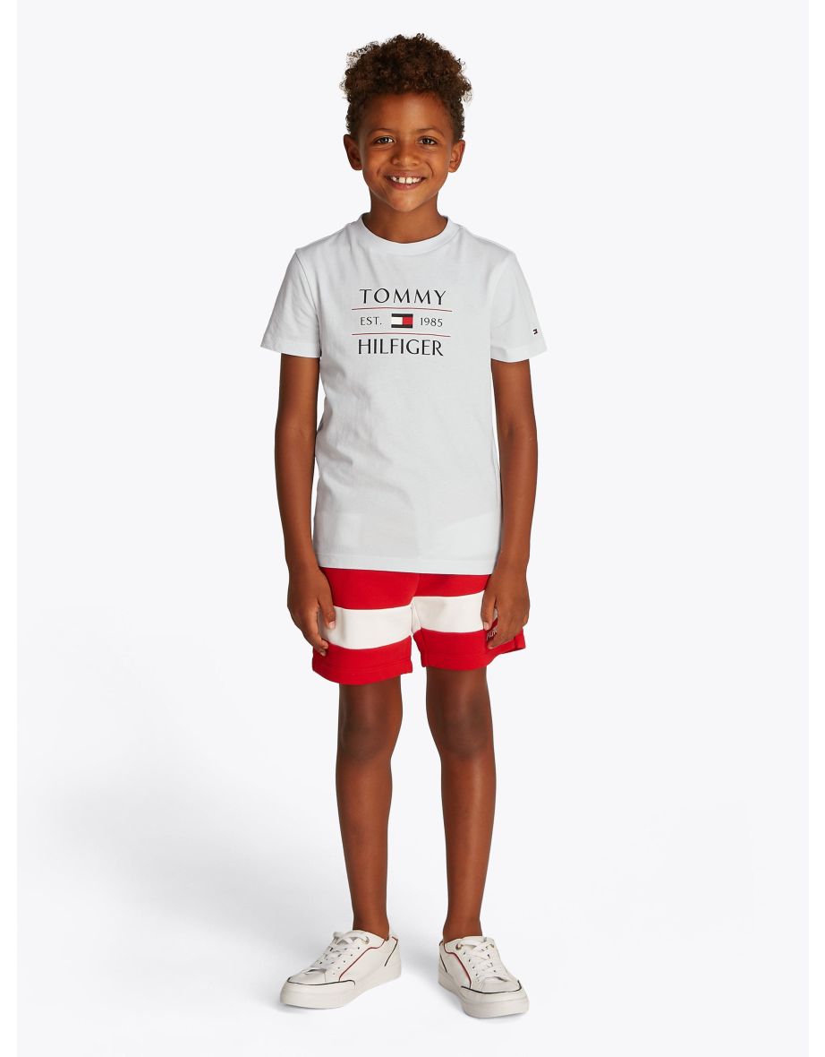 Camiseta Tommy Hilfiger Flag para meninos, branca