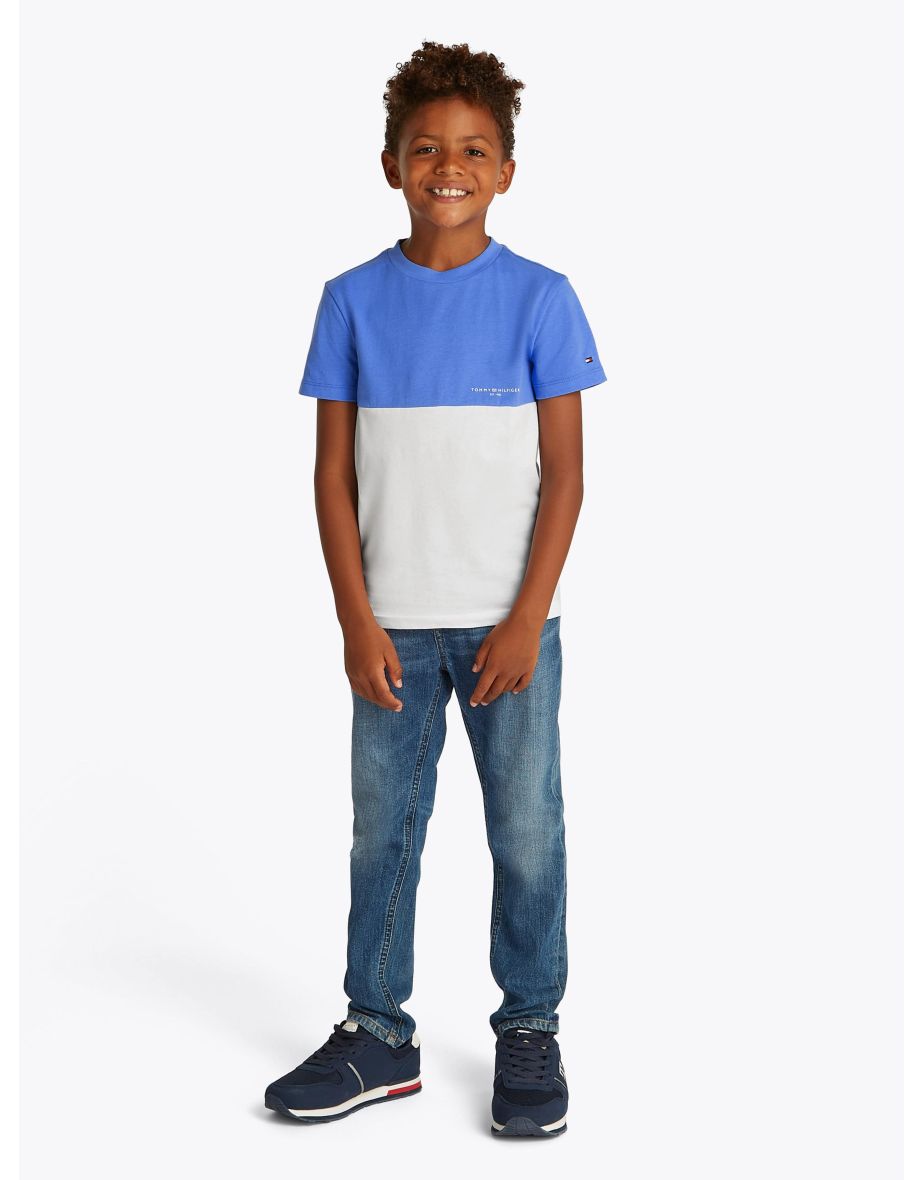 Camiseta Tommy Hilfiger Colorblock Azul, Niño