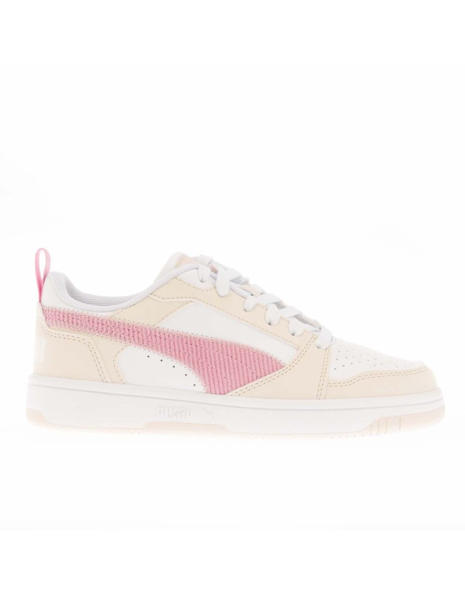 Tênis Puma Juniors Rebound V6 para meninas em rosa