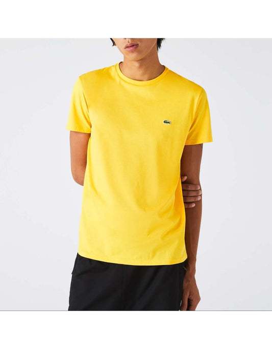 Camiseta masculina Lacoste Yellow Crew Neck Pima Cotton Jersey