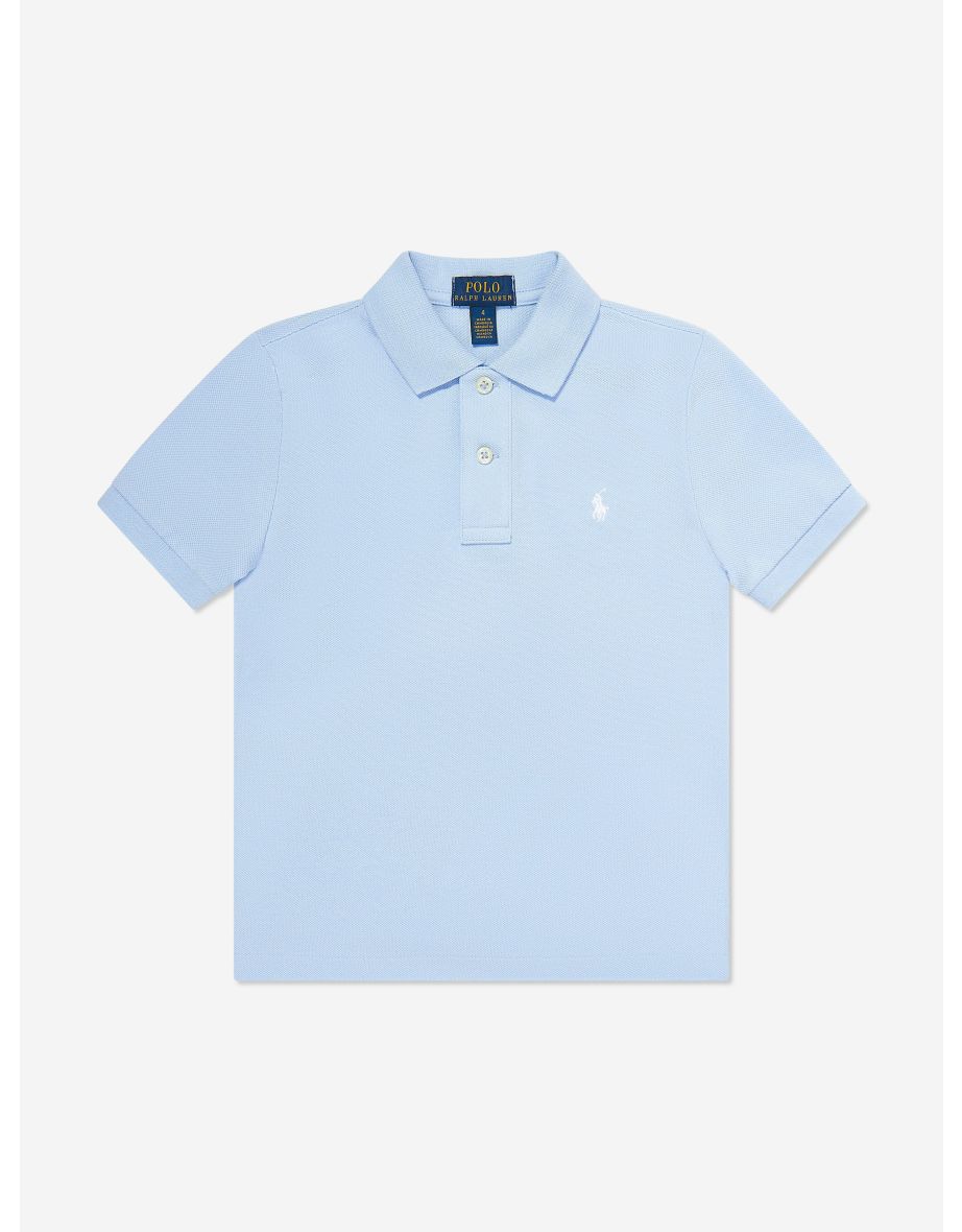 Camisa polo com logotipo azul para meninos