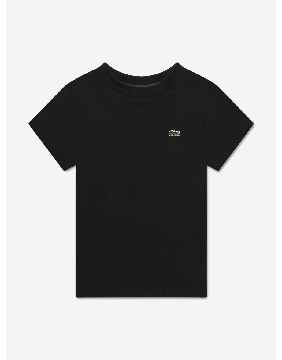 Camiseta preta com logotipo para meninos