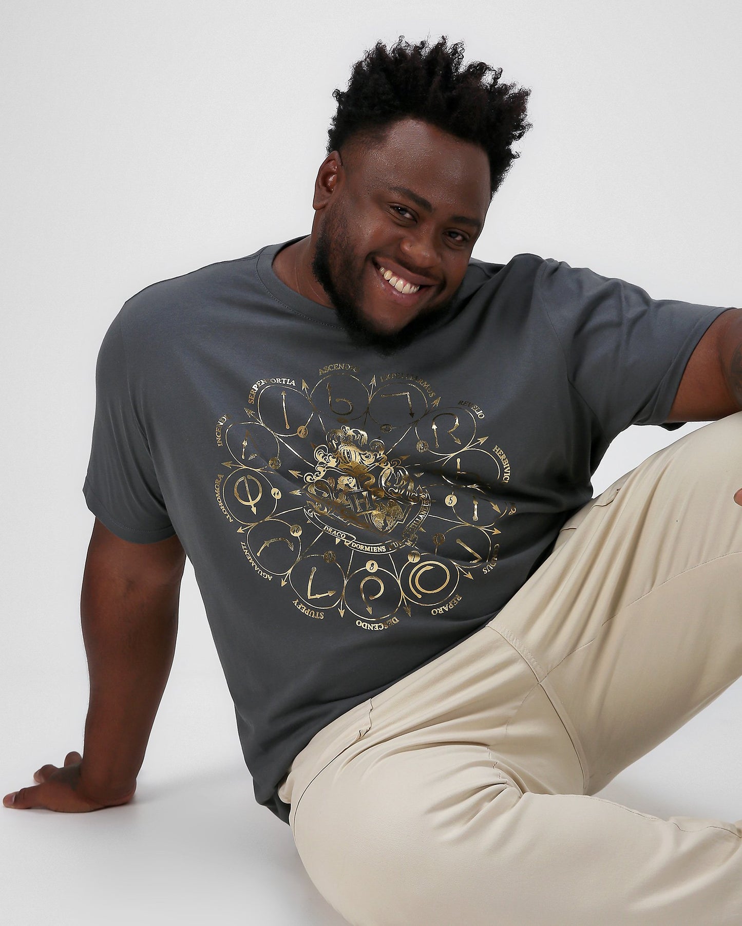 Men's Plus Size Gray Spells T-Shirt | Harry Potter