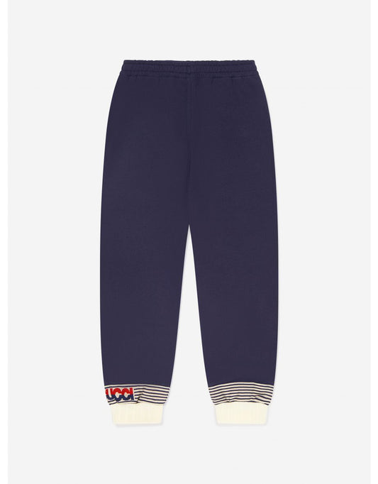 Joggers com logotipo para meninos e detalhes em malha