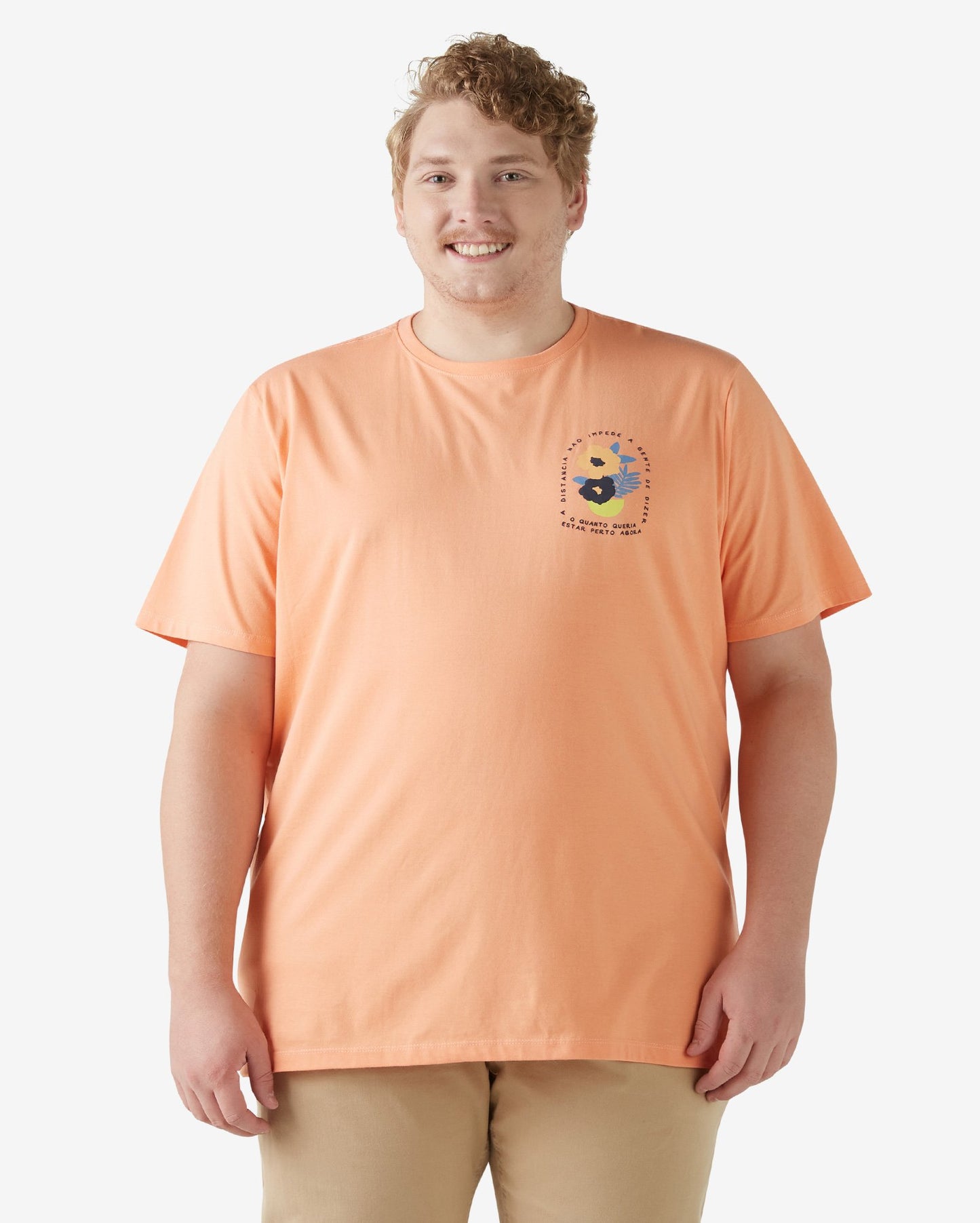 Set maschera e maglietta taglie forti da uomo - "I Wish I Were Close" Rosa Salmone