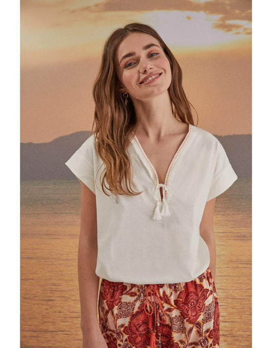 Maglietta beige 100% cotone