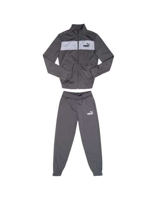 Boy's Puma Junior Polyester Tracksuit - Grey