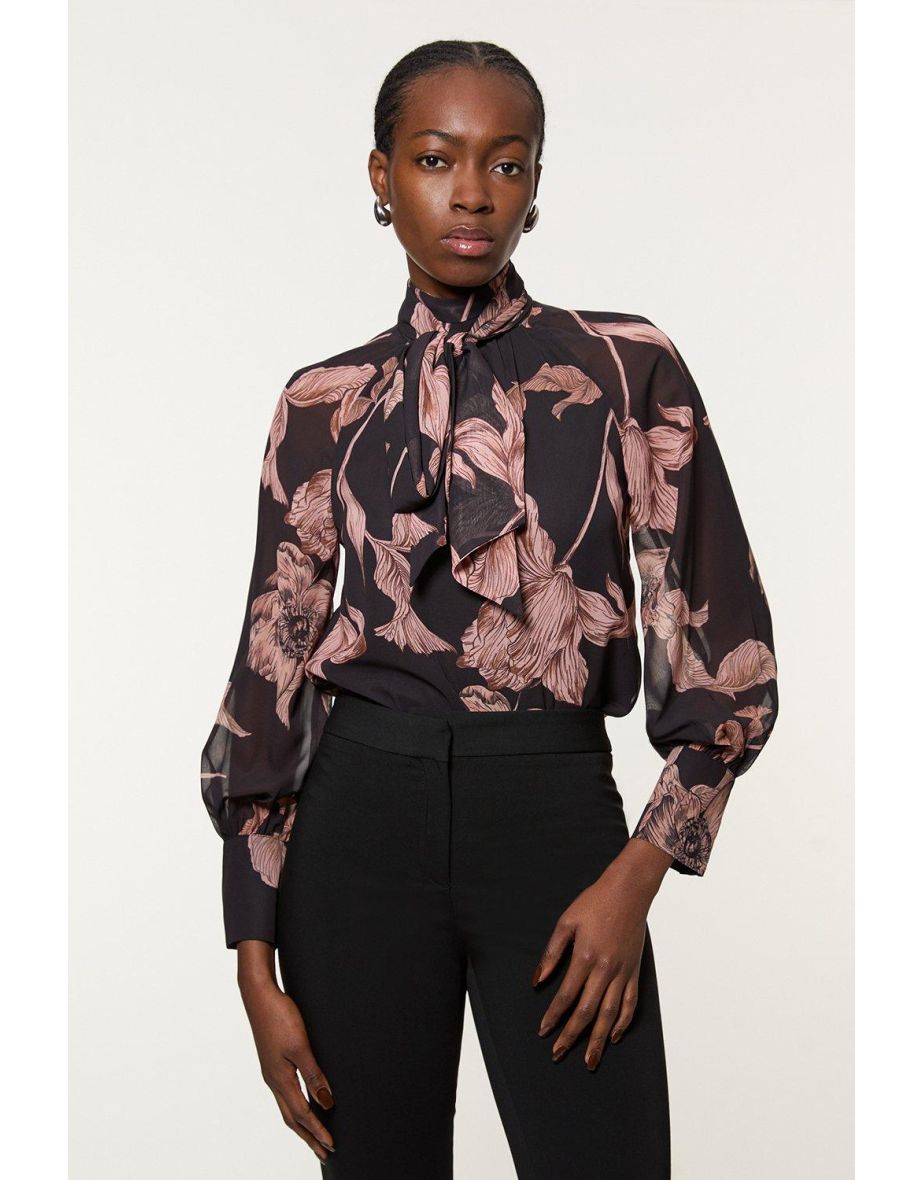 Blusa Petite Floral Cuello Cruzado Tejido Estampado