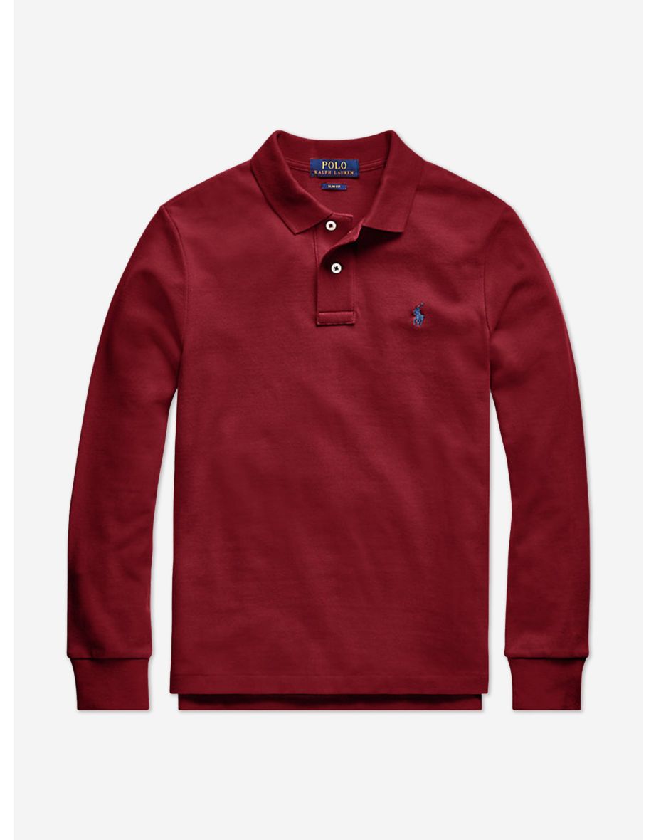 Ralph Lauren Boys' Red Long Sleeve Polo Shirt