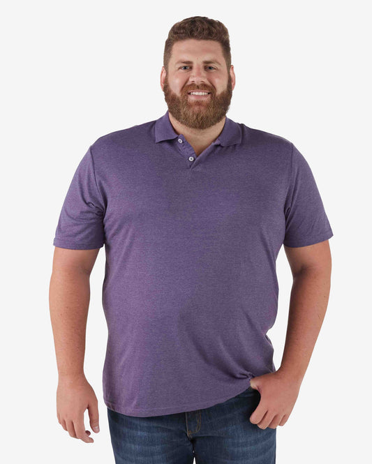 Men's Basic Plus Size Purple Polo Shirt