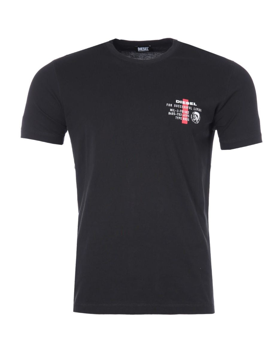 Camiseta gráfica Diesel Umlt Diegos para hombre - Negra