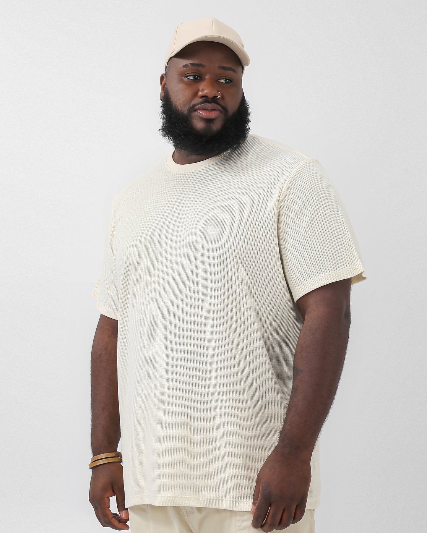 Men's Plus Size Textured T-Shirt in Off White | Allman by Riachuelo