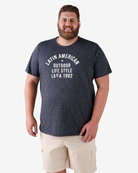 Camiseta de manga curta Plus Size América Latina - Cinza