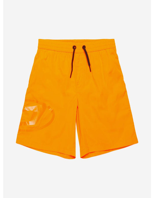Shorts de natação com logotipo D oval laranja para meninos