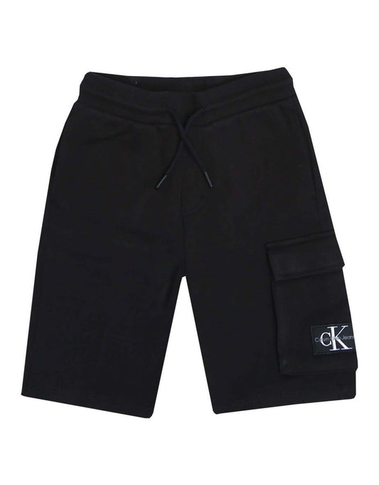 Calvin Klein Junior Boys' Relaxed Cargo Jogger Shorts em preto
