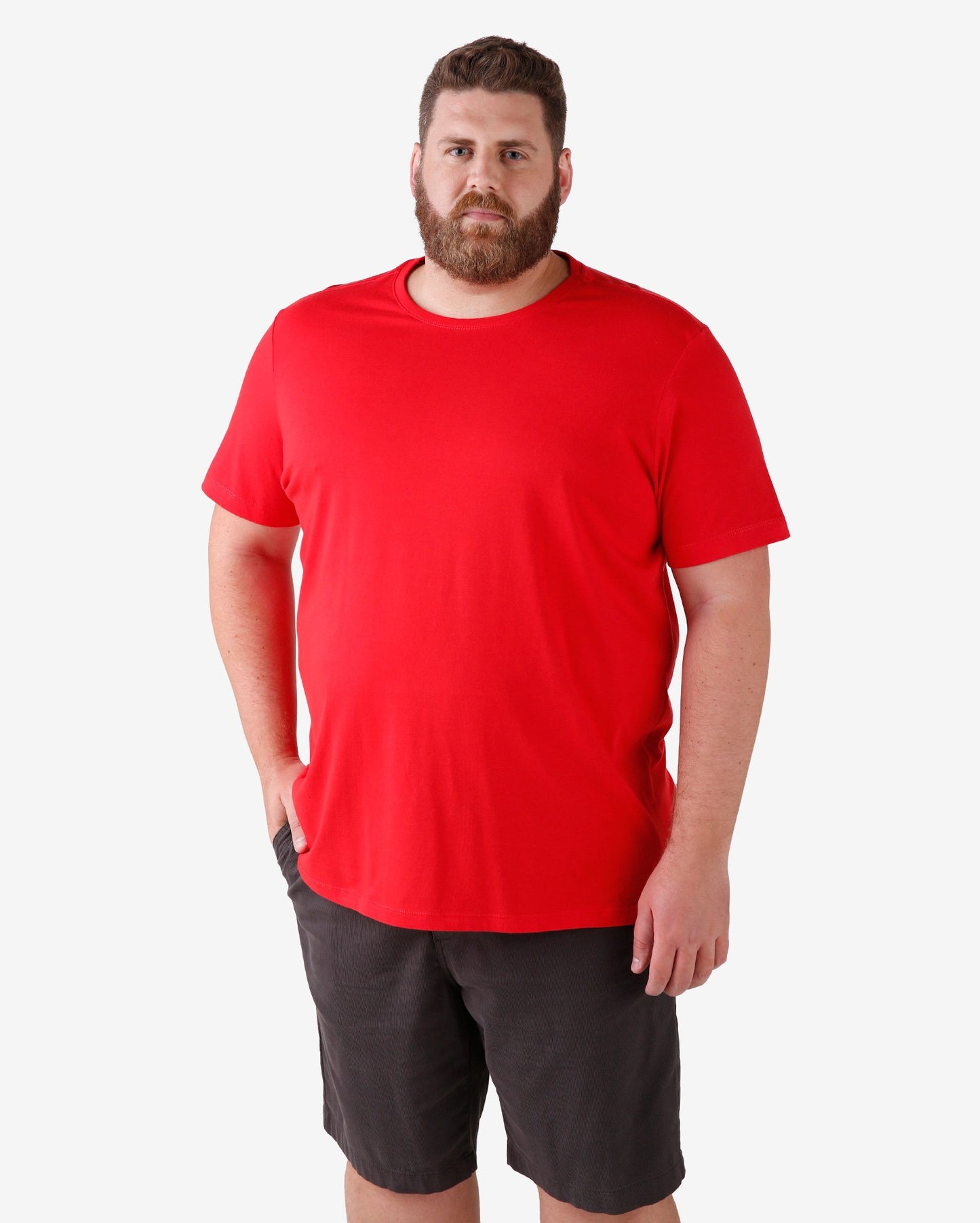 Camiseta básica de manga curta plus size - vermelha