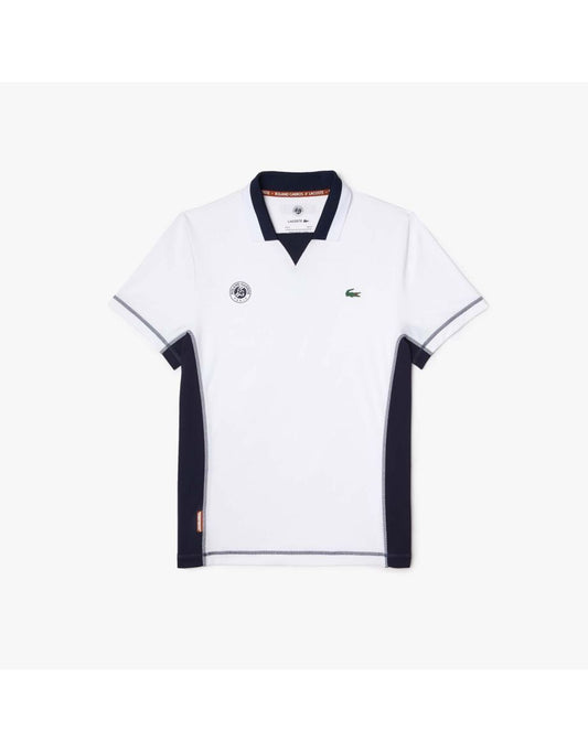 Camisa polo branca respirável Lacoste Roland Garros masculina