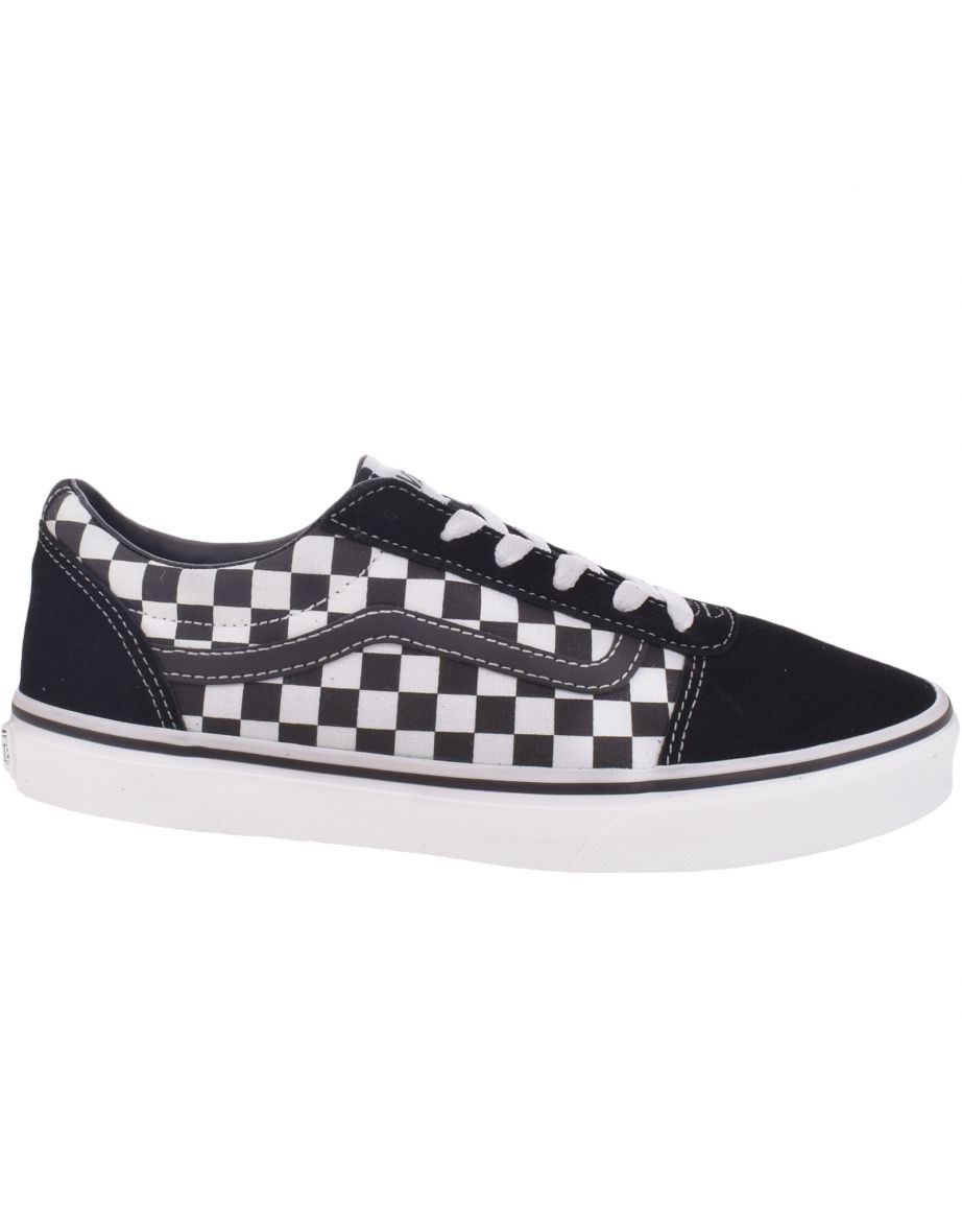 Vans Kids Juniors Ward Checkered Low Top Casual Sneakers - Preto/Branco