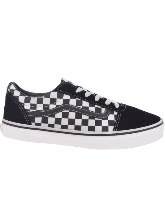 Vans Kids Juniors Ward Checkered Low Top Casual Sneakers - Black/White