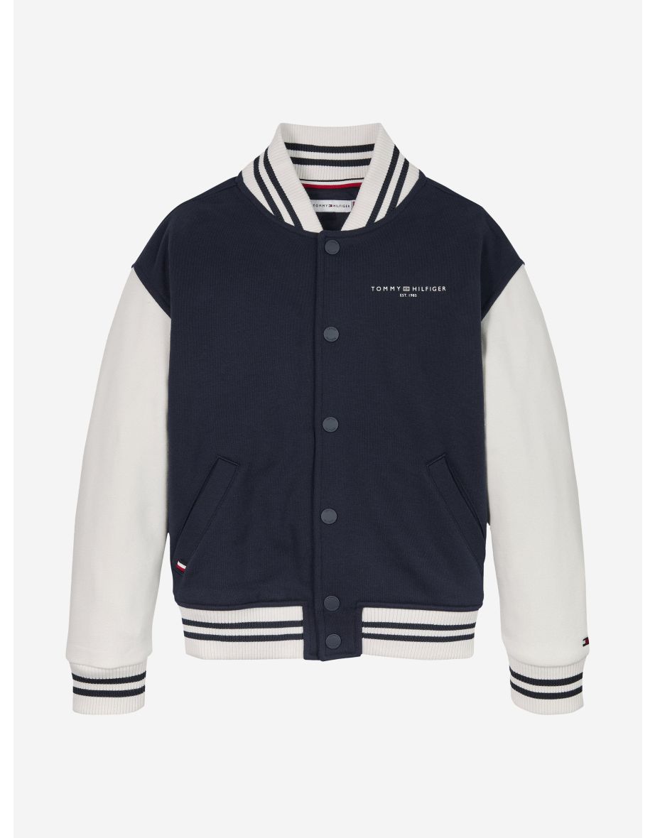 Jaqueta Mini Corp Logo Bomber para meninos, em azul-marinho