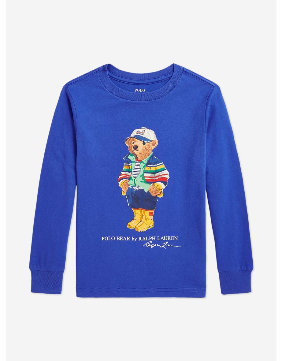 Boys' Long Sleeve Polo Bear T-Shirt - Blue