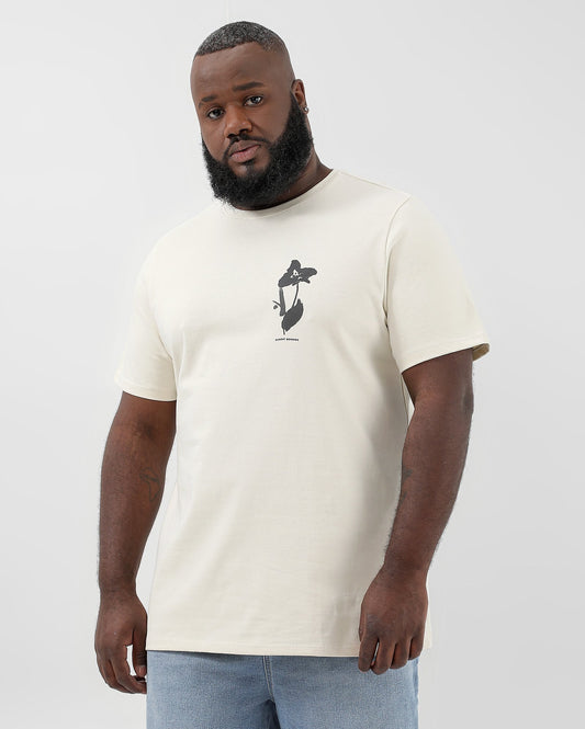 Camiseta masculina plus size com estampa floral bege - Allman By Riachuelo