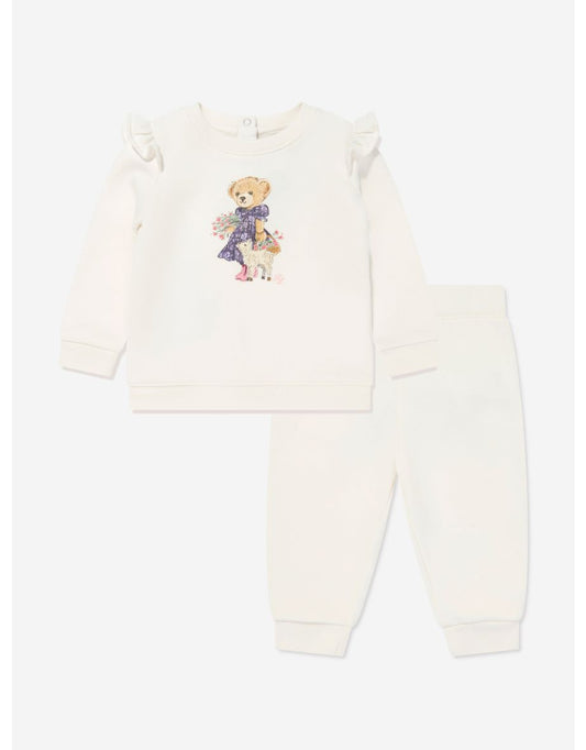 Ralph Lauren Baby Girls Ivory Bear Tracksuit