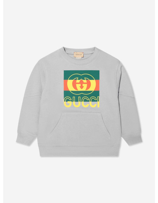Sudadera gris con logotipo para niños