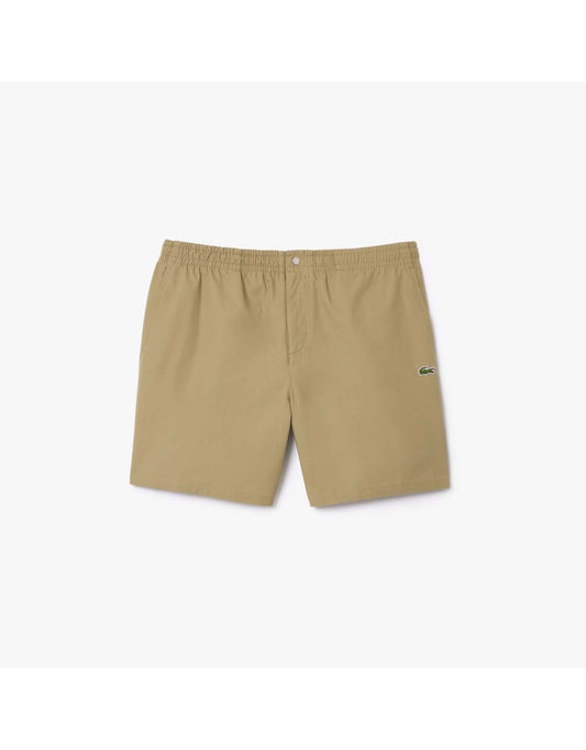 Pantaloncini Lacoste da uomo in popeline panna dal taglio rilassato