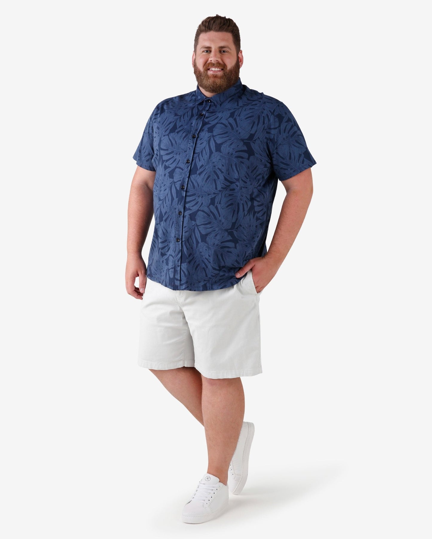 Shorts jeans cinza com elástico na cintura Plus Size