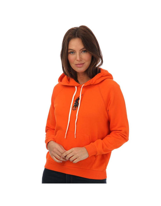 Women's Ralph Lauren Orange Beaded Pony Terry Hoodie