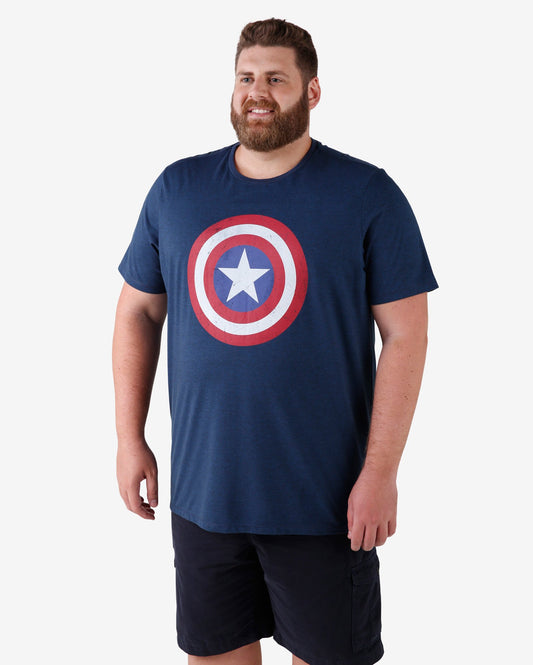 Camiseta Plus Size Captain America - Azul