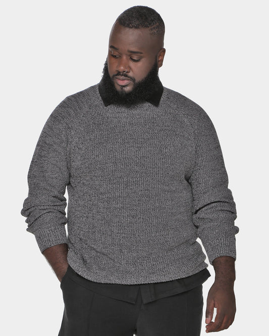 Men's Plus Size Gray Knit Long Sleeve Sweater by Allman for Riachuelo
