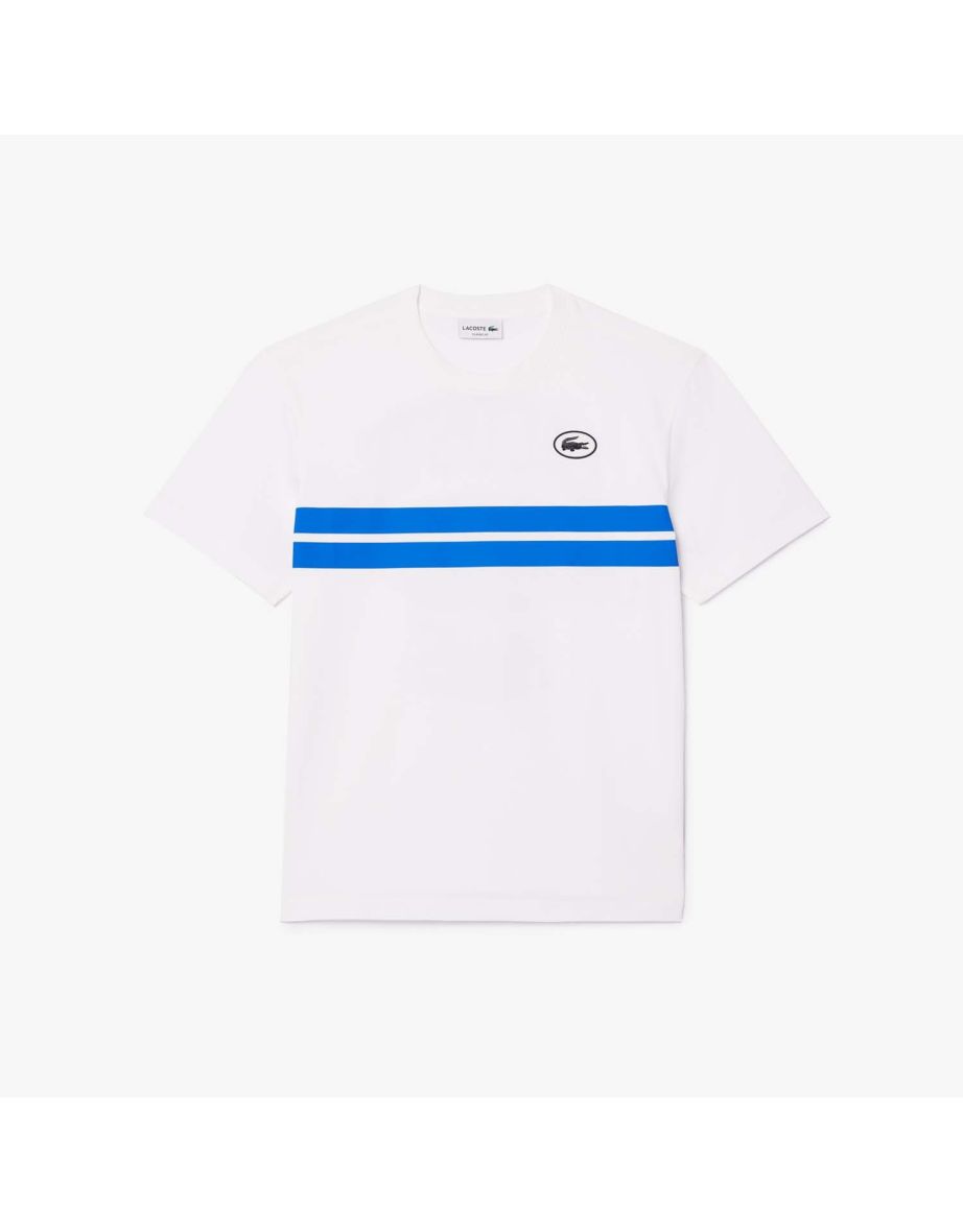 Camiseta masculina de algodão com estampa Lacoste Heritage - Branco