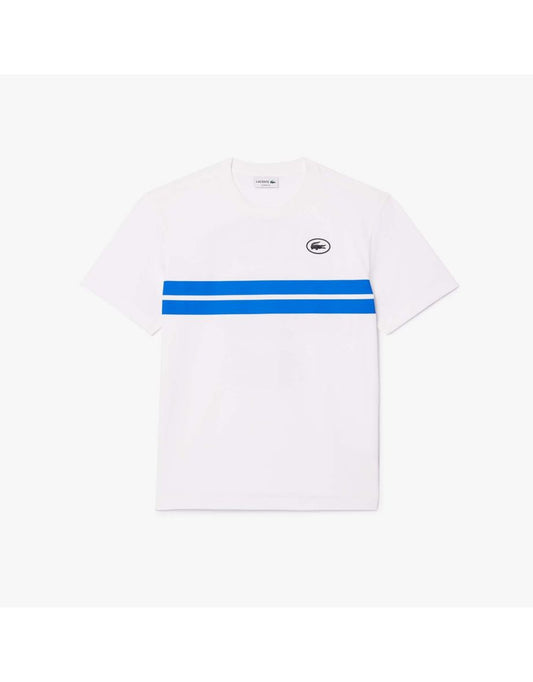 Camiseta masculina de algodão com estampa Lacoste Heritage - Branco