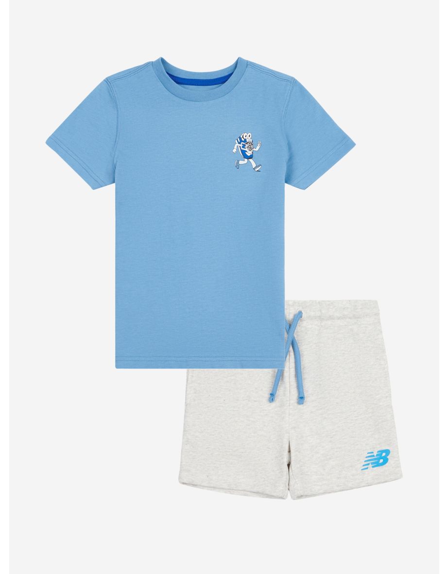 Conjunto de camiseta y pantalón corto para niño Sneaker Guy de New Balance en azul