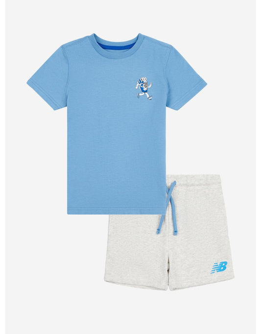 Conjunto de camiseta y pantalón corto para niño Sneaker Guy de New Balance en azul