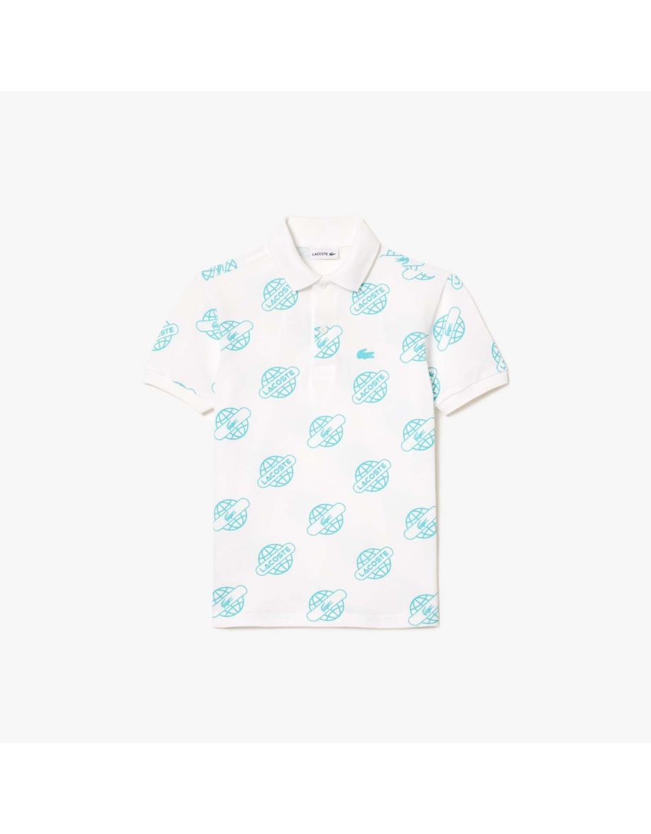 Boy's Lacoste Juniors Cotton Piqué Print Polo Shirt in Various Colors