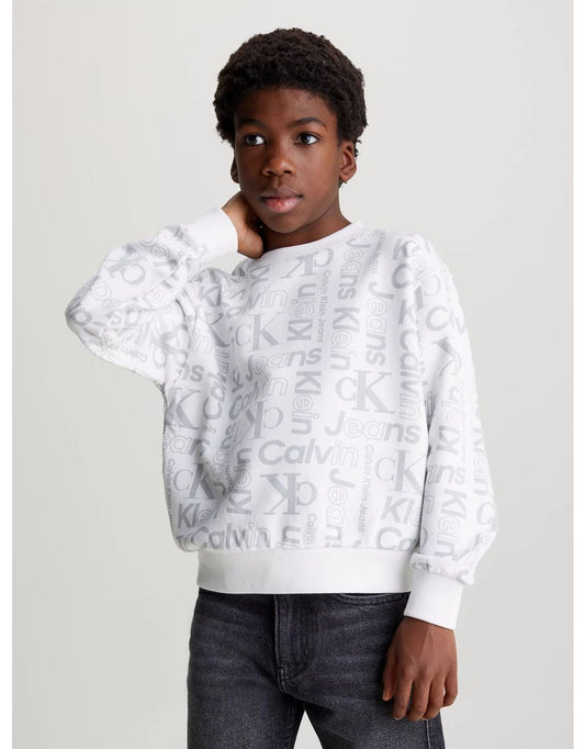Felpa Calvin Klein Logo Istituzionale Bambino - Bianco