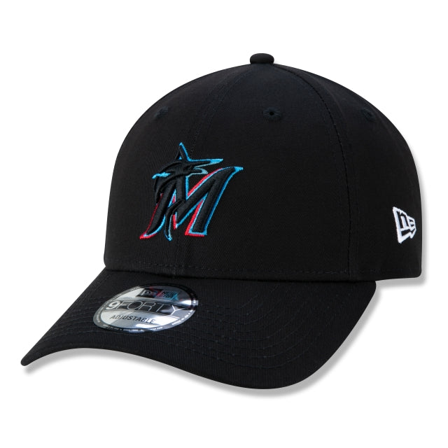 Gorra exclusiva New Era - 9FORTY Snapback ala curva Miami Marlins Team Color Edition