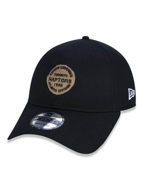 Boné exclusivo New Era - 9TWENTY Ajustável com aba curva NBA Toronto Raptors Essentials Stamp Edition