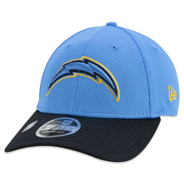 Cappello esclusivo New Era - 9FORTY Stretch Snap Los Angeles Chargers Sideline Edizione Blu Tempo Freddo
