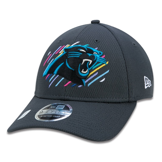 Cappello esclusivo New Era - 9FORTY Stretch Snap Carolina Panthers Crucial Catch Tesa curva Edizione nera