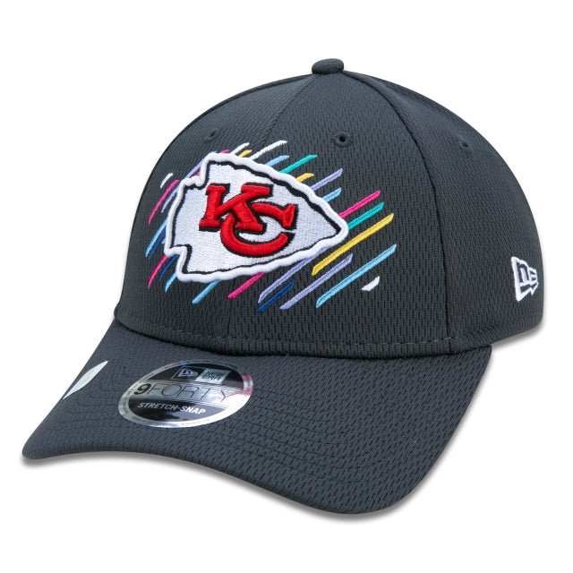 Berretto esclusivo New Era - 9FORTY Stretch Snap Kansas City Chiefs Crucial Catch Tesa curva Edizione nera